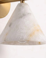 Finley Alabaster Curated Alabaster Wall Sconce – side angled contour profile
