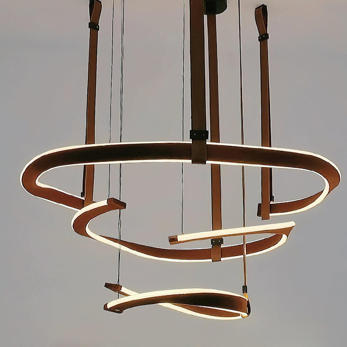 Finopi Curated Iron & Glass Chandelier – structural canopy joint detail