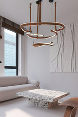 Finopi Curated Iron & Glass Chandelier – spatial dining room perspective