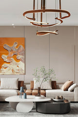 Finopi Curated Iron & Glass Chandelier – side angled contour profile