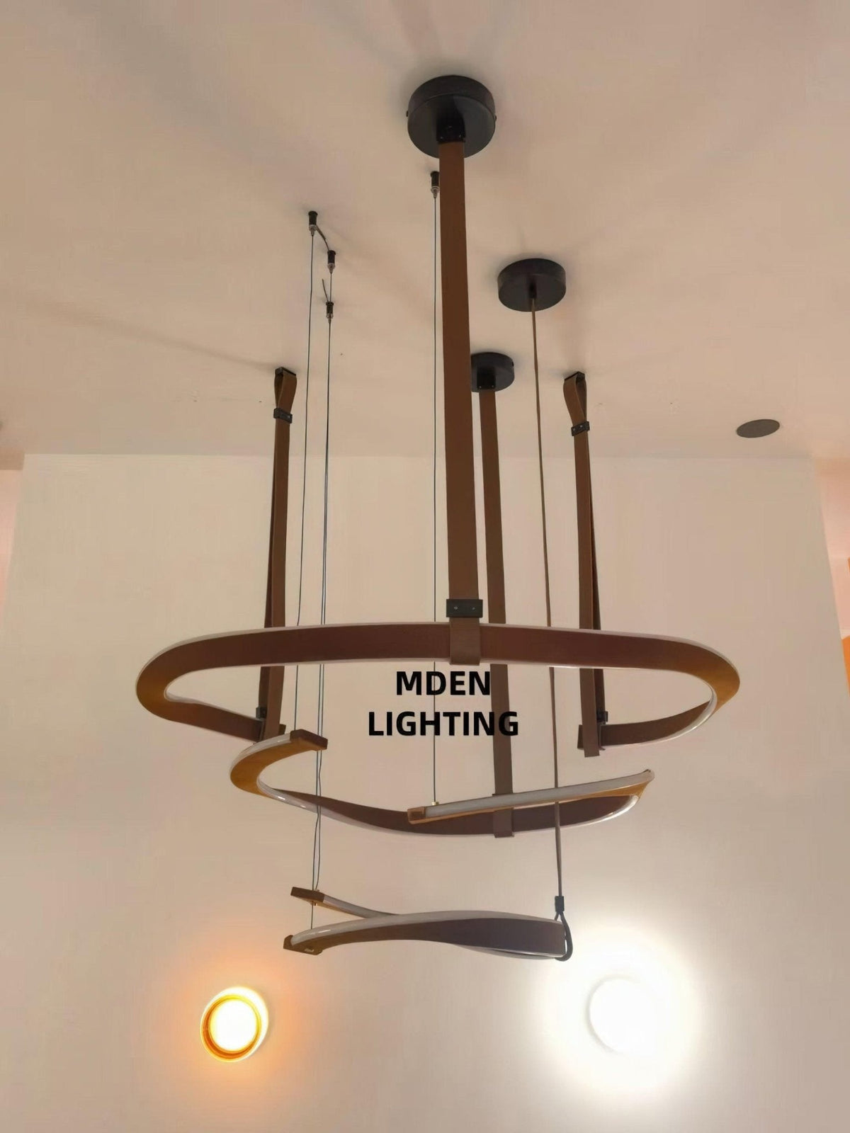 Finopi Curated Iron & Glass Chandelier – macro detail view