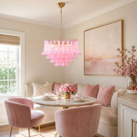 Fiora Pink Glass Curated Mouth-Blown Frosted Gla