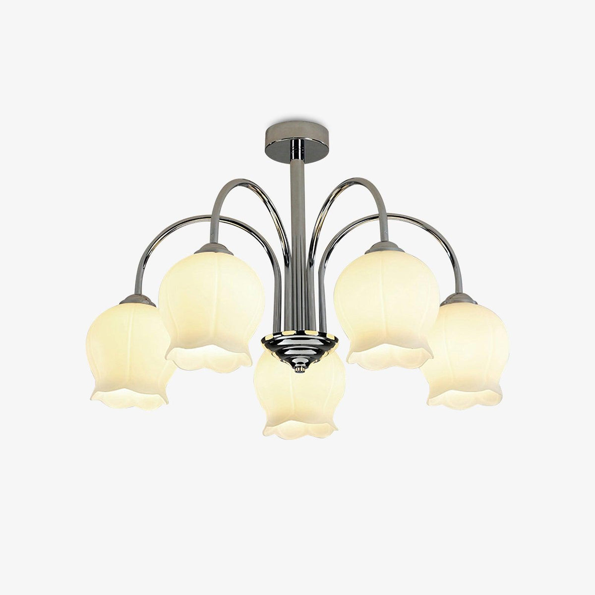 Floral Glass Curated Mouth-Blown Frosted Glass C – Mouth-Blown Frosted Glass Chandelier