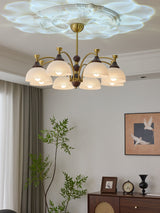 Florentia Curated Mouth-Blown Frosted Glass Chan – illuminated warm ambiance setting
