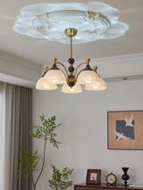 Florentia Curated Mouth-Blown Frosted Glass Chan – spatial dining room perspective