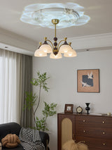 Florentia Curated Mouth-Blown Frosted Glass Chan – full fixture elevation view