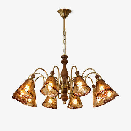 Florenzia Curated Amber Art Glass Chandelier