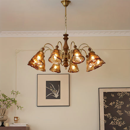 Florenzia Curated Amber Art Glass Chandelier