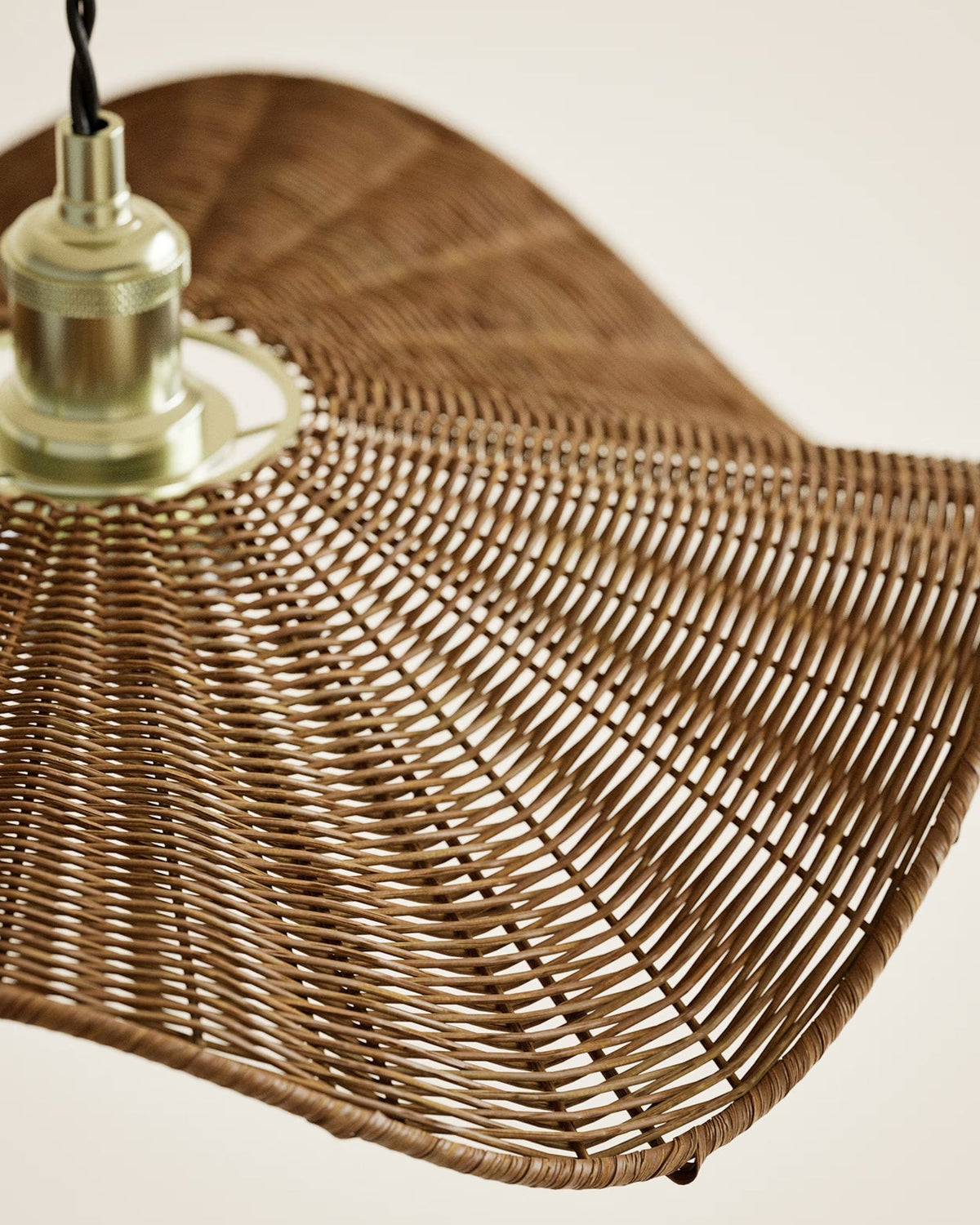 Floressa Curated Woven Rattan Pendant Light – macro detail view #1