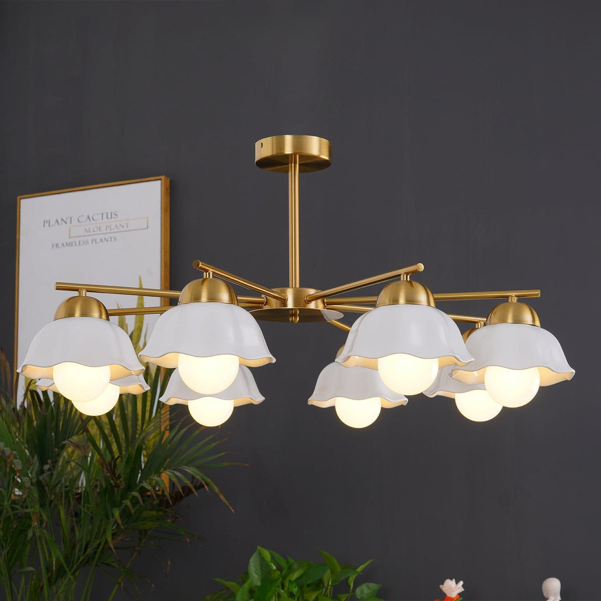 Flower Shade Curated Mouth-Blown Frosted Glass C – handcrafted surface texture