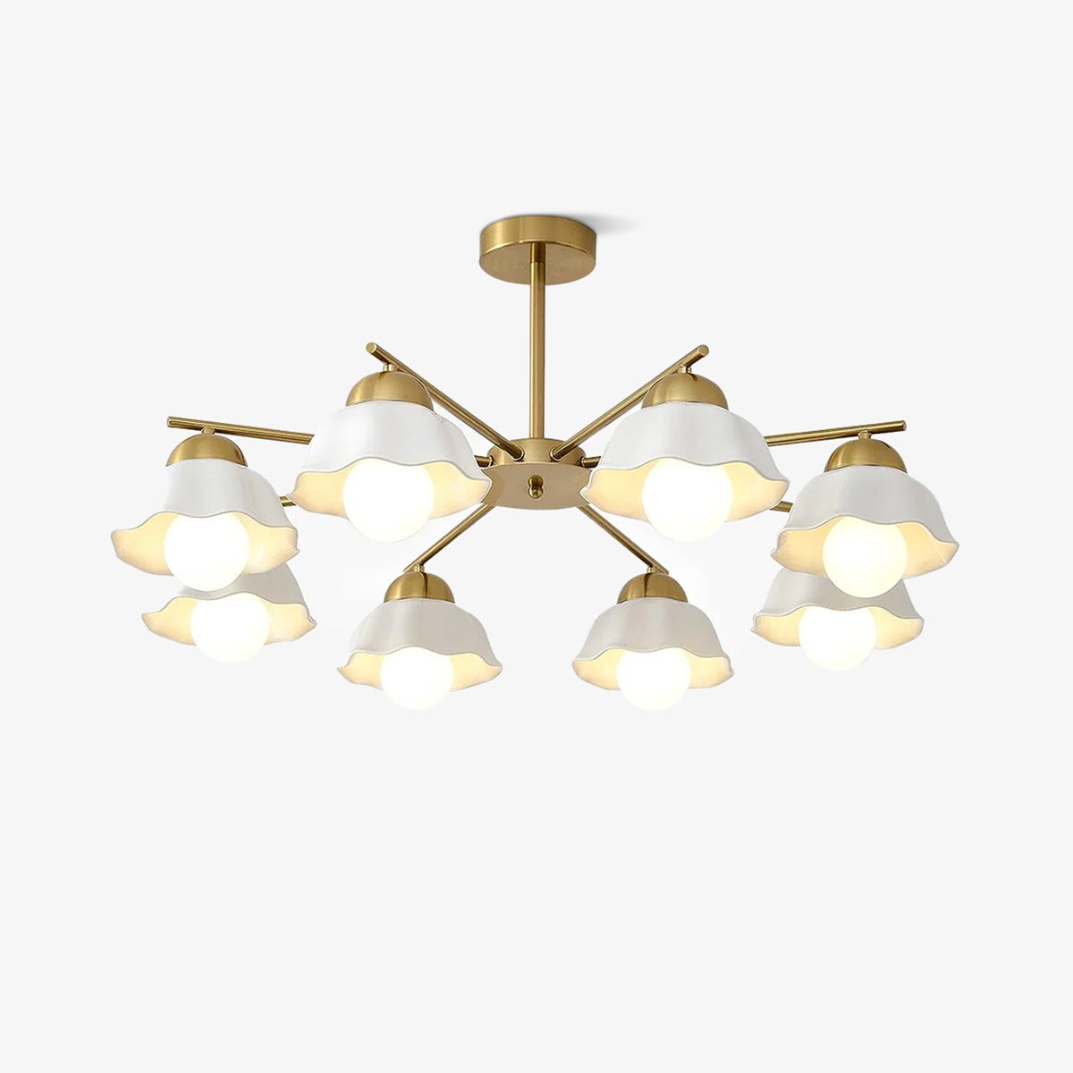 Flower Shade Curated Mouth-Blown Frosted Glass C – Mouth-Blown Frosted Glass Chandelier