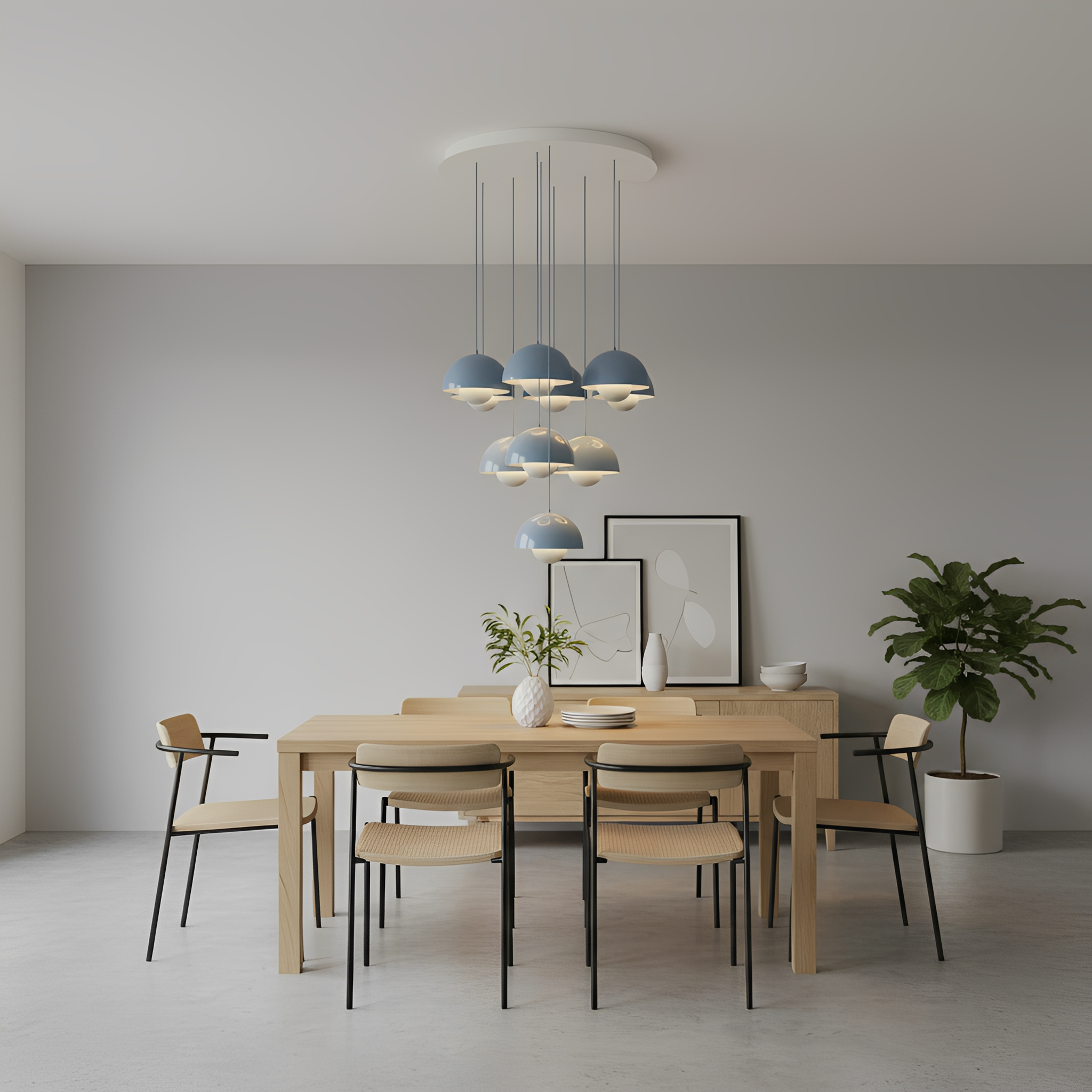 Flowerpot Chandelier by Verner Panton Inspired | Spun Steel | JINSHE