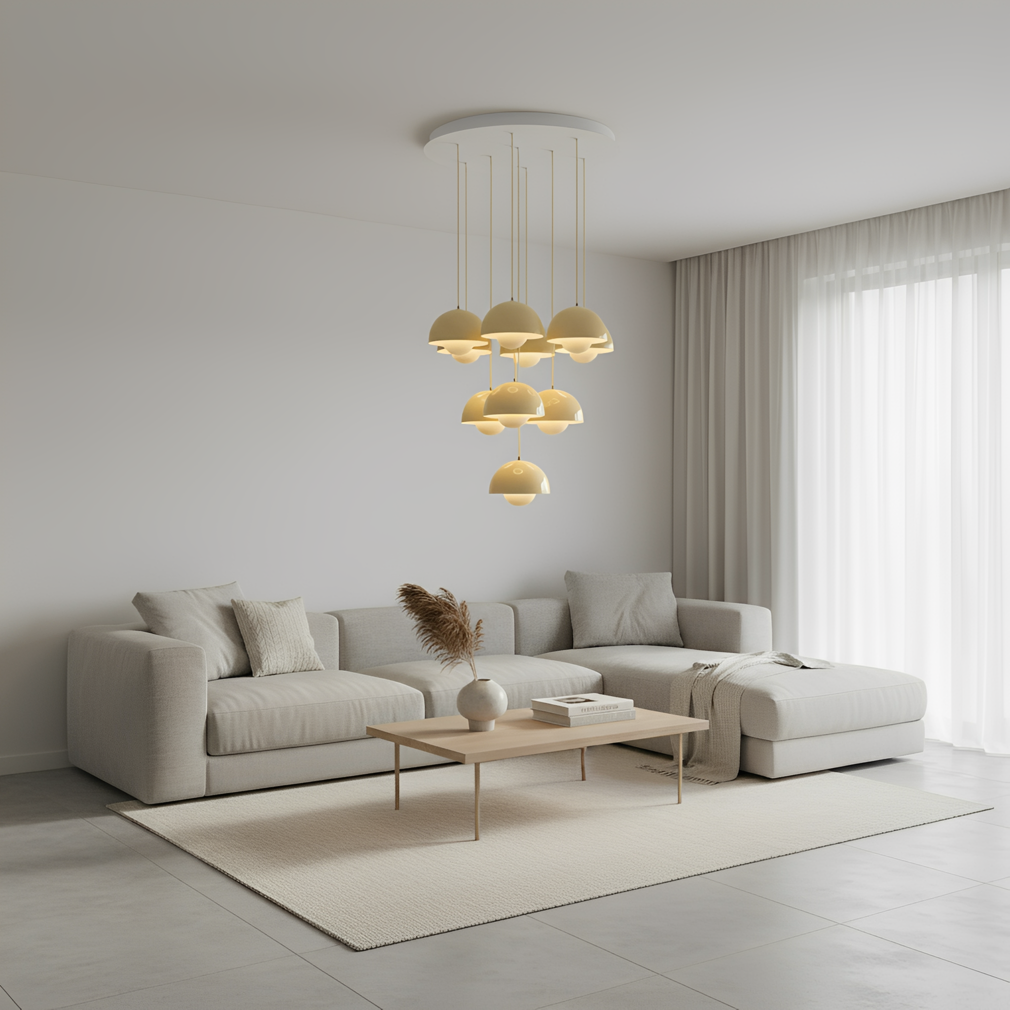 Flowerpot Chandelier by Verner Panton Inspired | Spun Steel | JINSHE