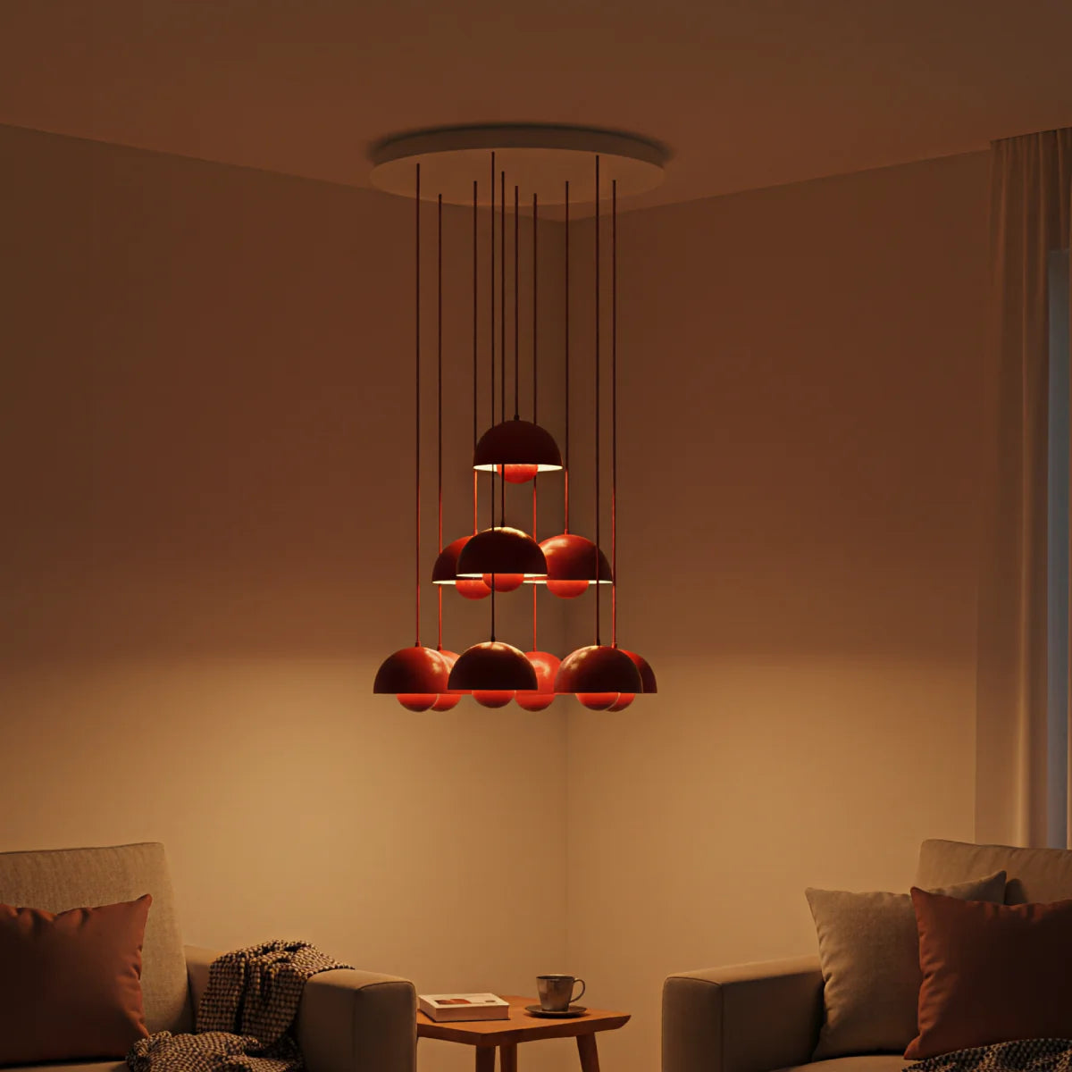 Flowerpot Vp10 Chandelier by Verner Panton Inspired | Spun Steel | JINSHE