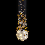Flying Flowers Fluttering Curated Solid Brass Ch – handcrafted surface texture #1