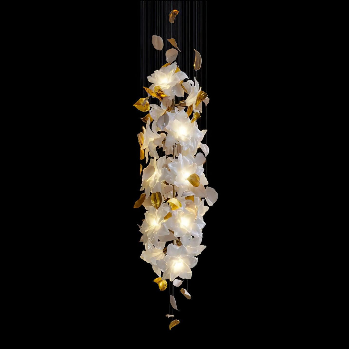 Flying Flowers Fluttering Curated Solid Brass Ch – dimensional scale reference #1
