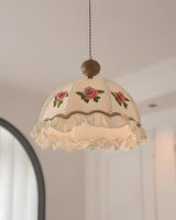 Frillia Curated Solid Hardwood Pendant Light – full fixture elevation view