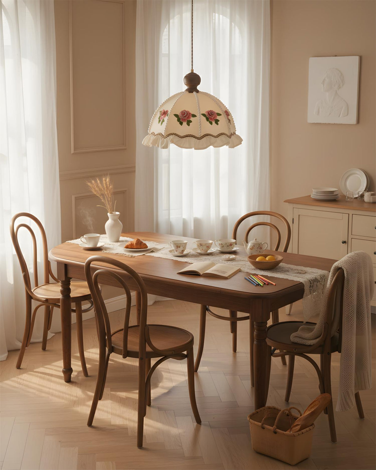 Frillia Curated Solid Hardwood Pendant Light – structural canopy joint detail