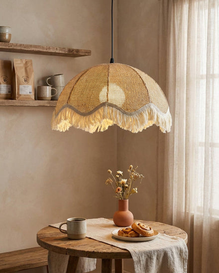 Fringelle Curated Woven Rattan Pendant Light