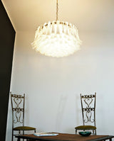 Petala Amber Art Glass Chandelier – full fixture elevation view