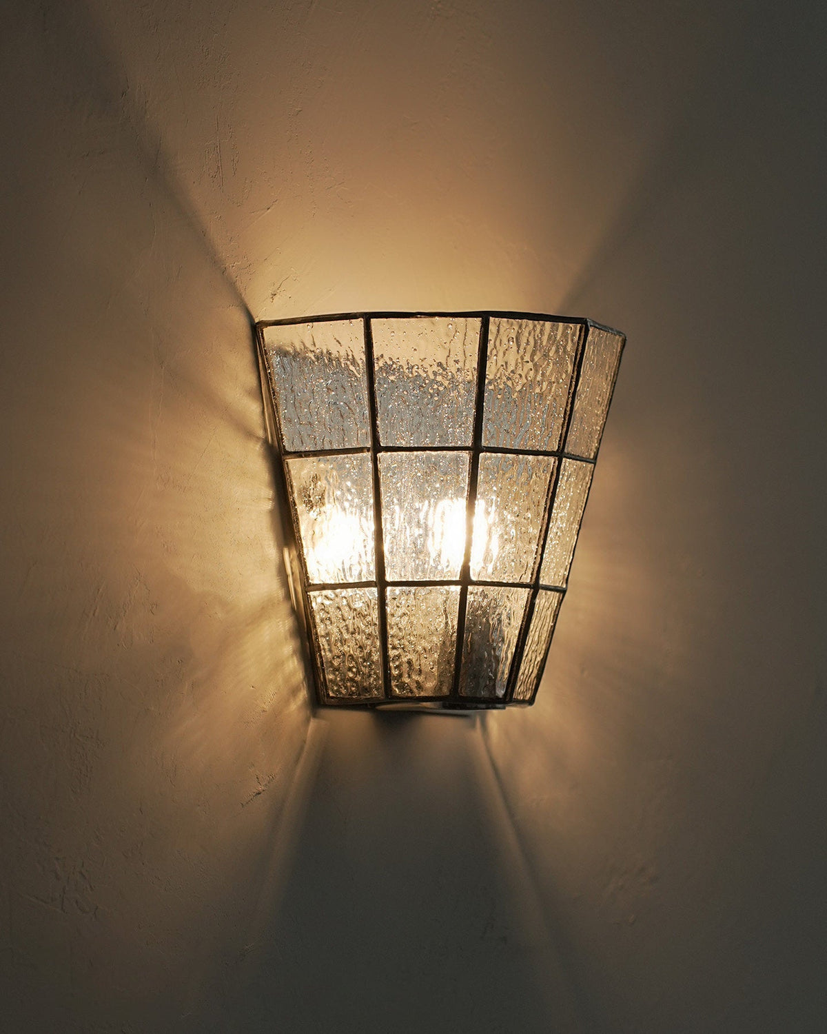 Fun Guy 732 Curated Mouth-Blown Frosted Glass Wa – illuminated warm ambiance setting