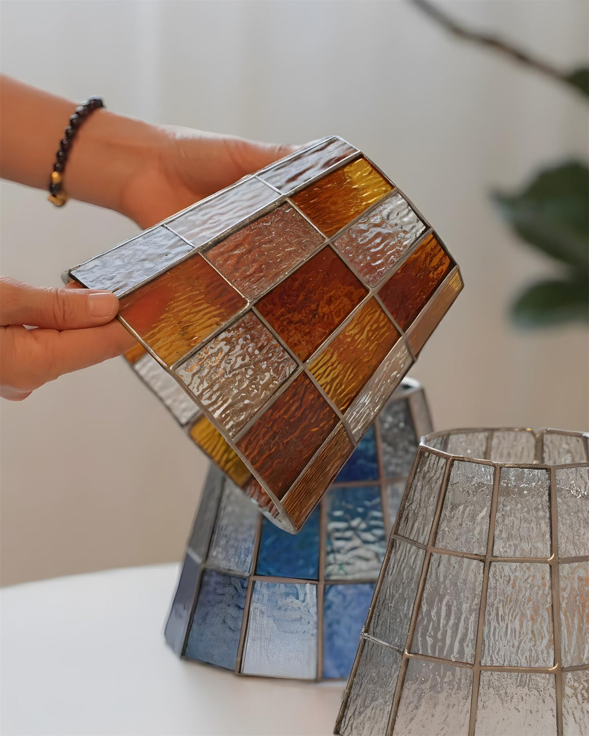 Fun Guy Curated Mouth-Blown Frosted Glass Pendan – structural canopy joint detail
