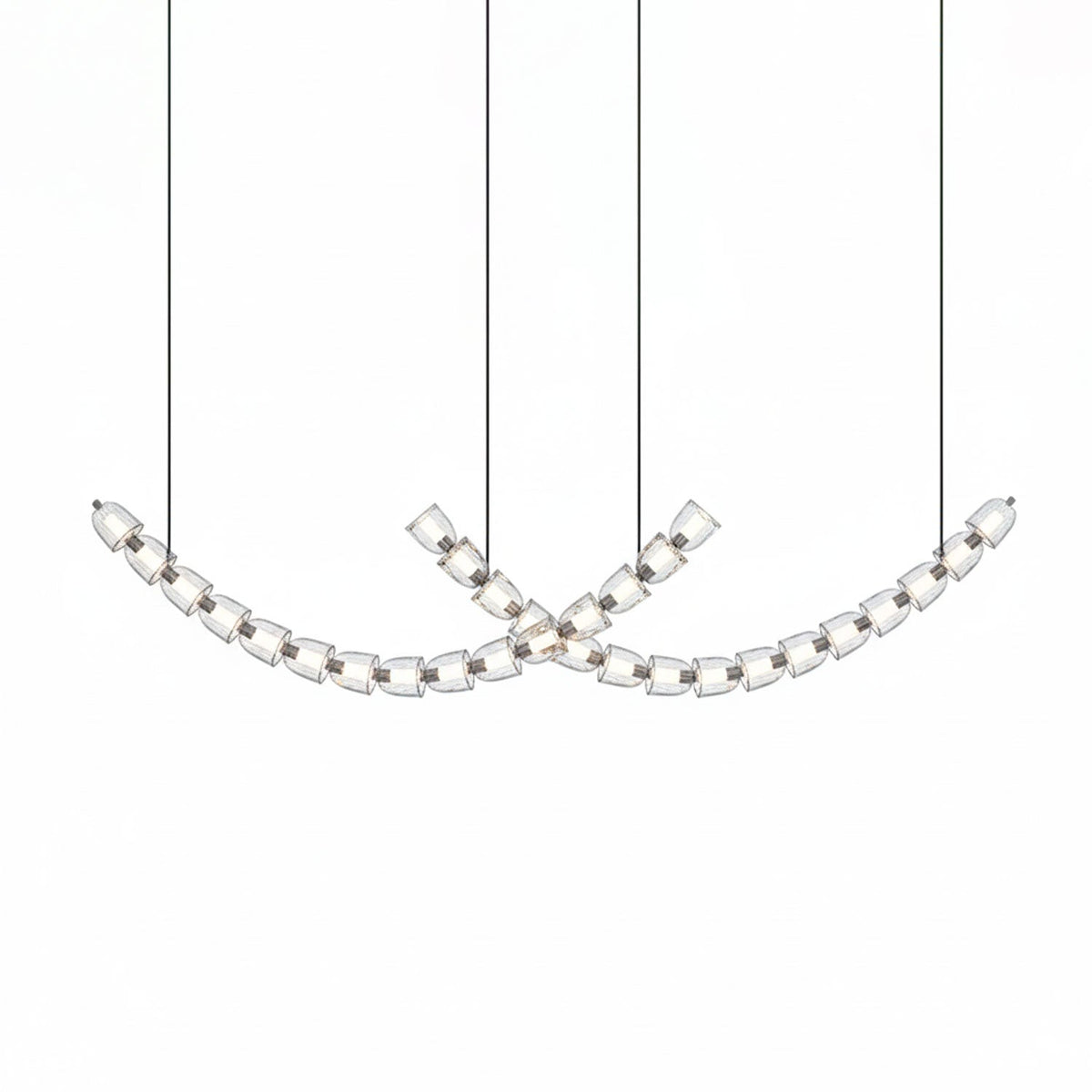 The Gabriel Curved LED Curated K9 Bohemian Cryst – illuminated warm ambiance setting #1