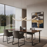 The Gabriel Curved LED Curated K9 Bohemian Cryst installed in residential dining space