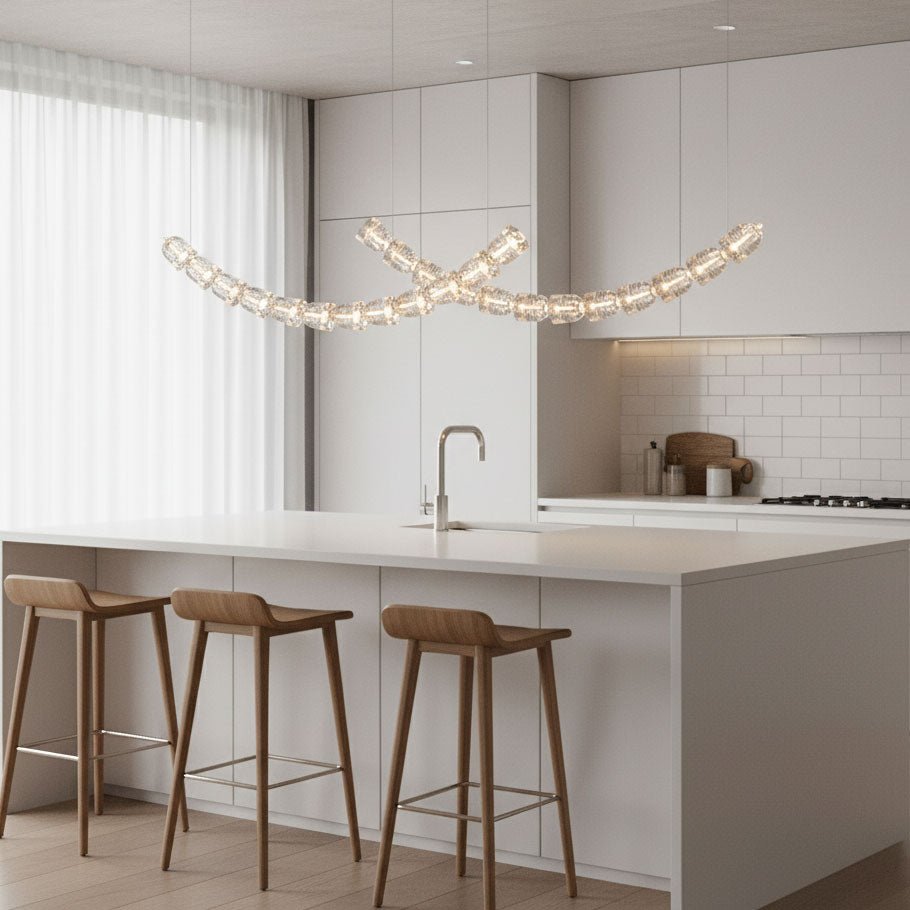 K9 Bohemian Crystal craftsmanship detail on The Gabriel Curved LED Curated K9 Bohemian Cryst