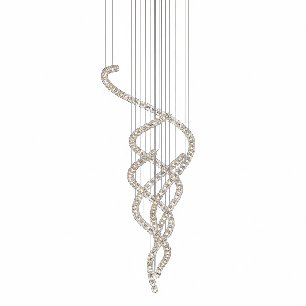 The Gabriel Spiral LED Curated K9 Bohemian Cryst – dimensional scale reference #1