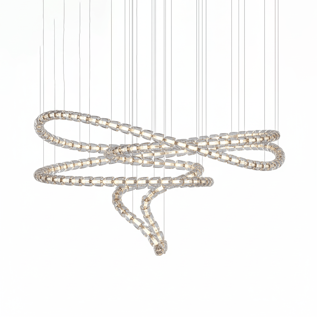 The Gabriel Spiral LED Curated K9 Bohemian Cryst – handcrafted surface texture #1