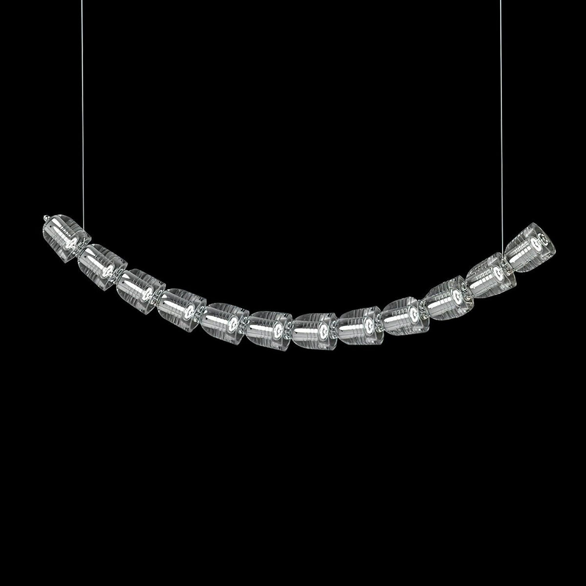 The Gabriel Curved LED Curated K9 Bohemian Cryst – full fixture elevation view