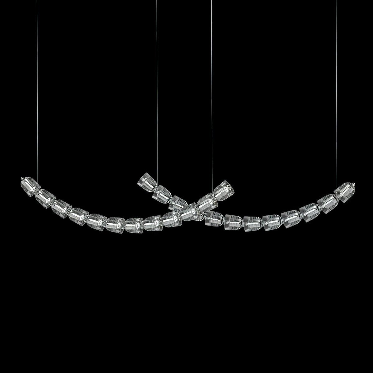 The Gabriel Curved LED Curated K9 Bohemian Cryst – unlit natural material contrast