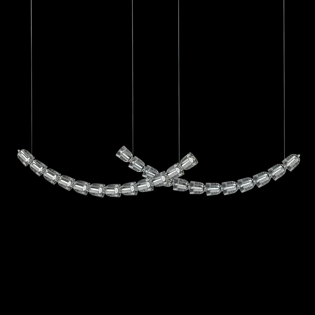 The Gabriel Curved LED Curated K9 Bohemian Cryst – side angled contour profile