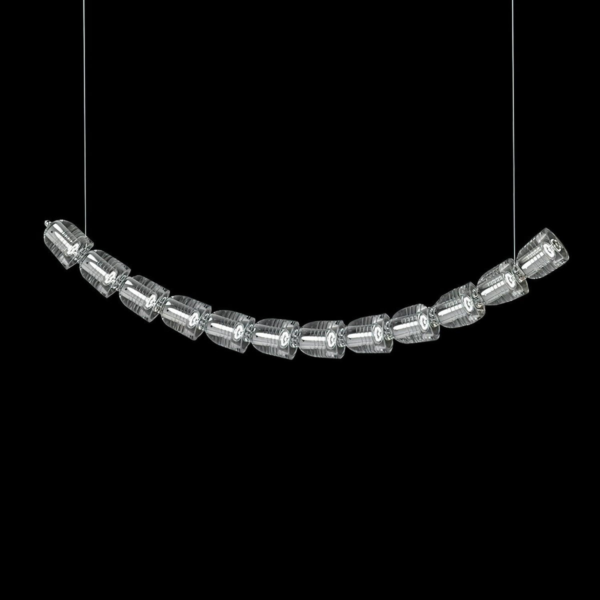 The Gabriel Curved LED Curated K9 Bohemian Cryst – spatial dining room perspective