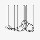 The Gabriel Knot LED Curated K9 Bohemian Crystal – full fixture elevation view