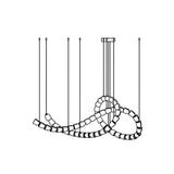 The Gabriel Knot LED Curated K9 Bohemian Crystal – spatial dining room perspective