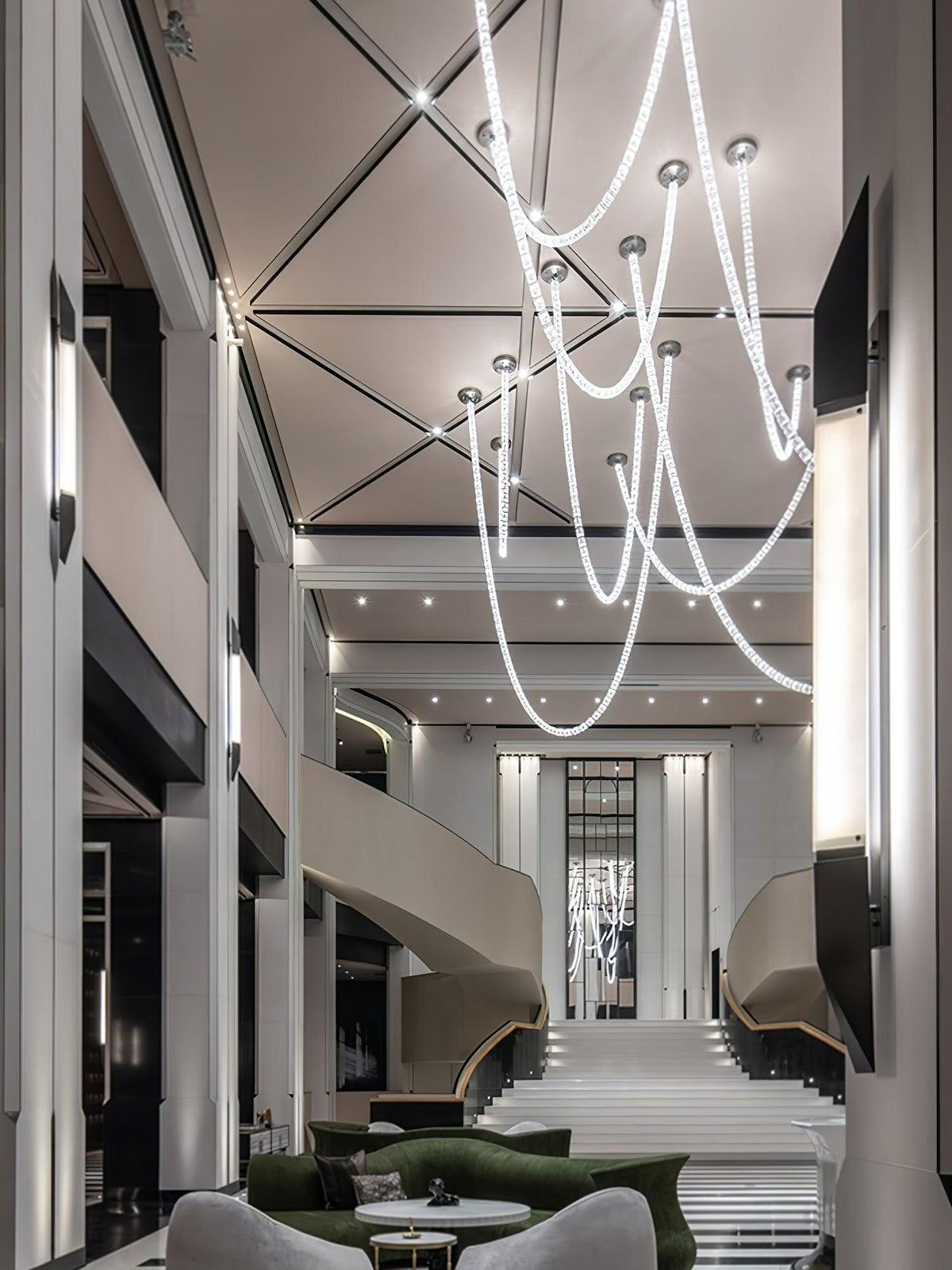 The Gabriel Branch LED Curated K9 Bohemian Cryst – full fixture elevation view
