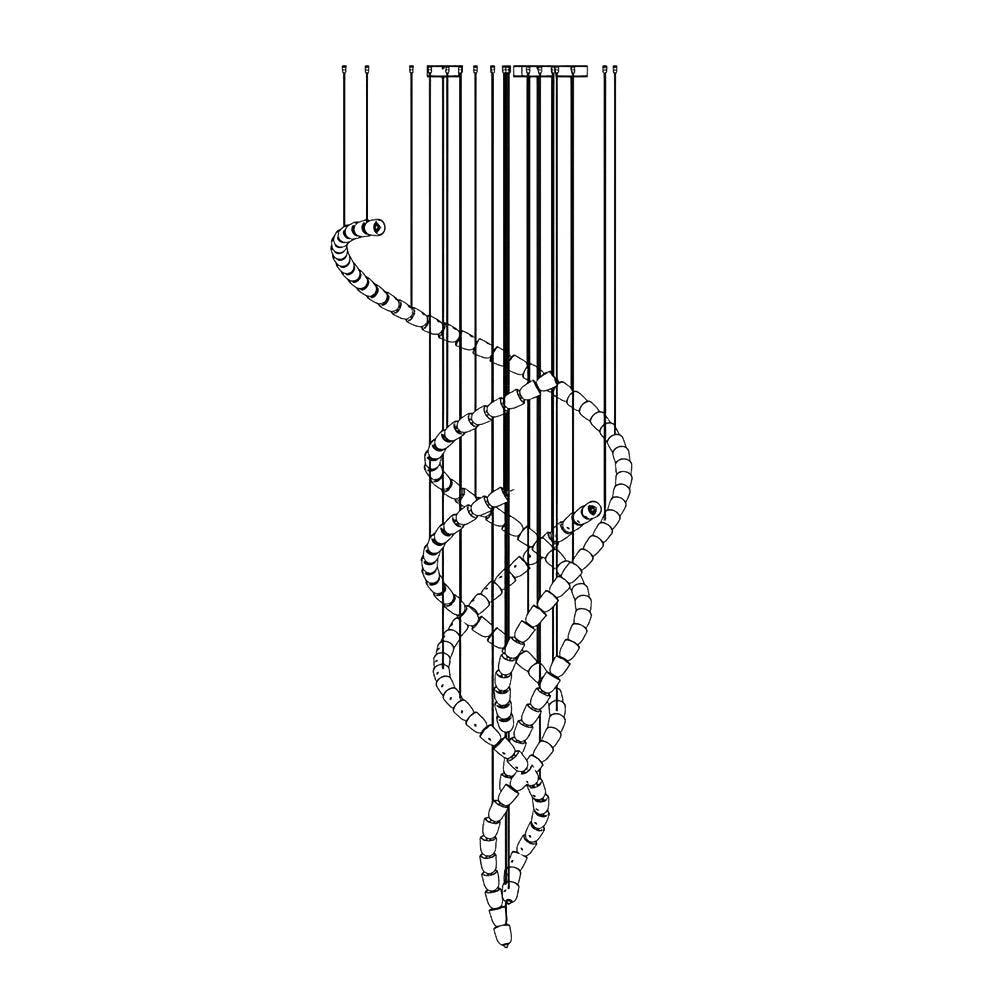 The Gabriel Spiral LED Curated K9 Bohemian Cryst – spatial dining room perspective