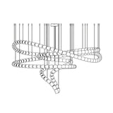 The Gabriel Spiral LED Curated K9 Bohemian Cryst – full fixture elevation view