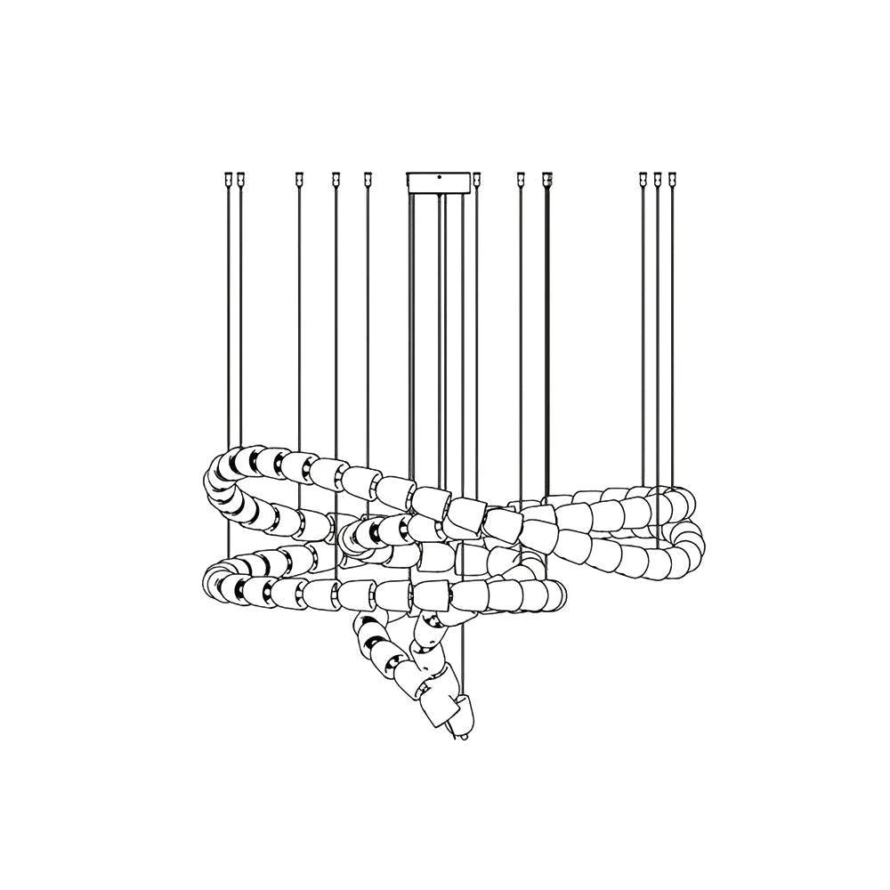 The Gabriel Spiral LED Curated K9 Bohemian Cryst – side angled contour profile