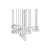 The Gabriel Spiral LED Curated K9 Bohemian Cryst – side angled contour profile