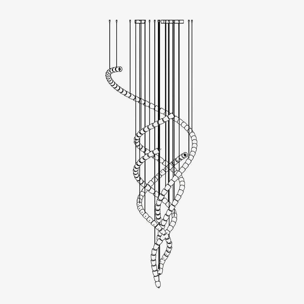 The Gabriel Spiral LED Curated K9 Bohemian Cryst – unlit natural material contrast
