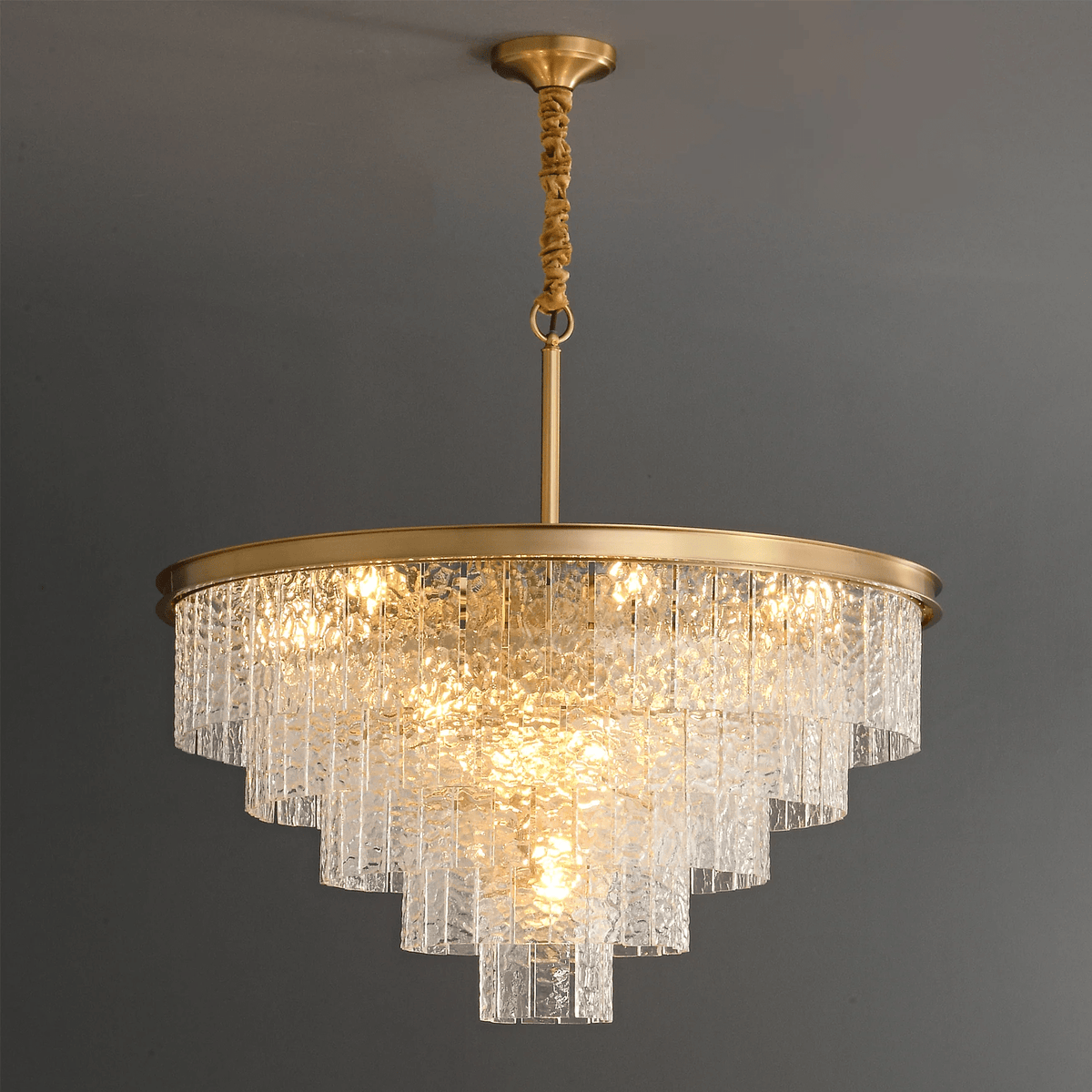 Gaia Round Curated Mouth-Blown Frosted Glass Cha – dimensional scale reference