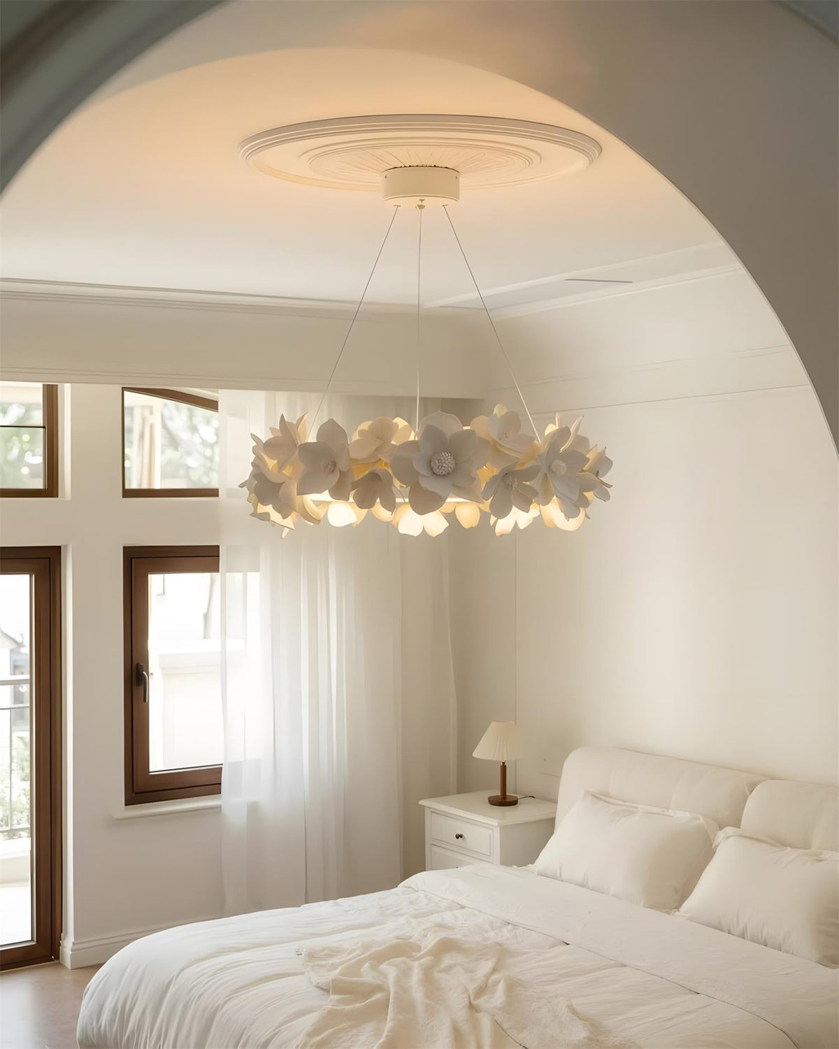 Iron & Glass craftsmanship detail on Gardenia Loop Curated Iron & Glass Chandelier
