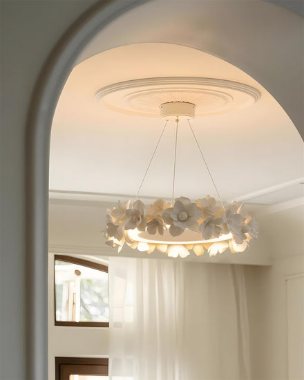 Gardenia Loop Curated Iron & Glass Chandelier