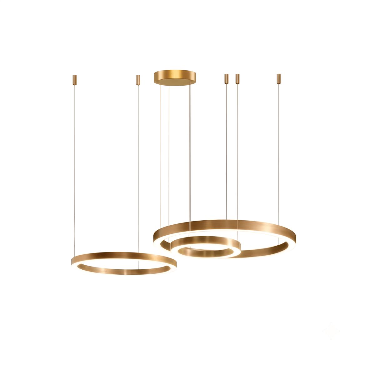 Ring LED Curated Optical Acrylic Chandelier – spatial dining room perspective #1