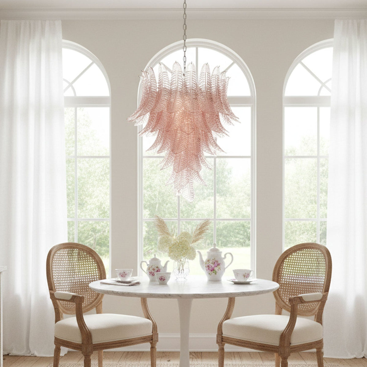 Rosalind Glass Chandelier – Handcrafted Material Texture and Detail View