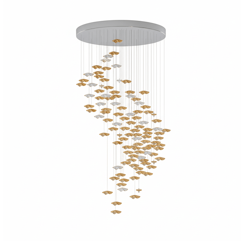 Tidal Art Glass Chandelier – Ambient Illumination in Luxury Interior Setting View 22