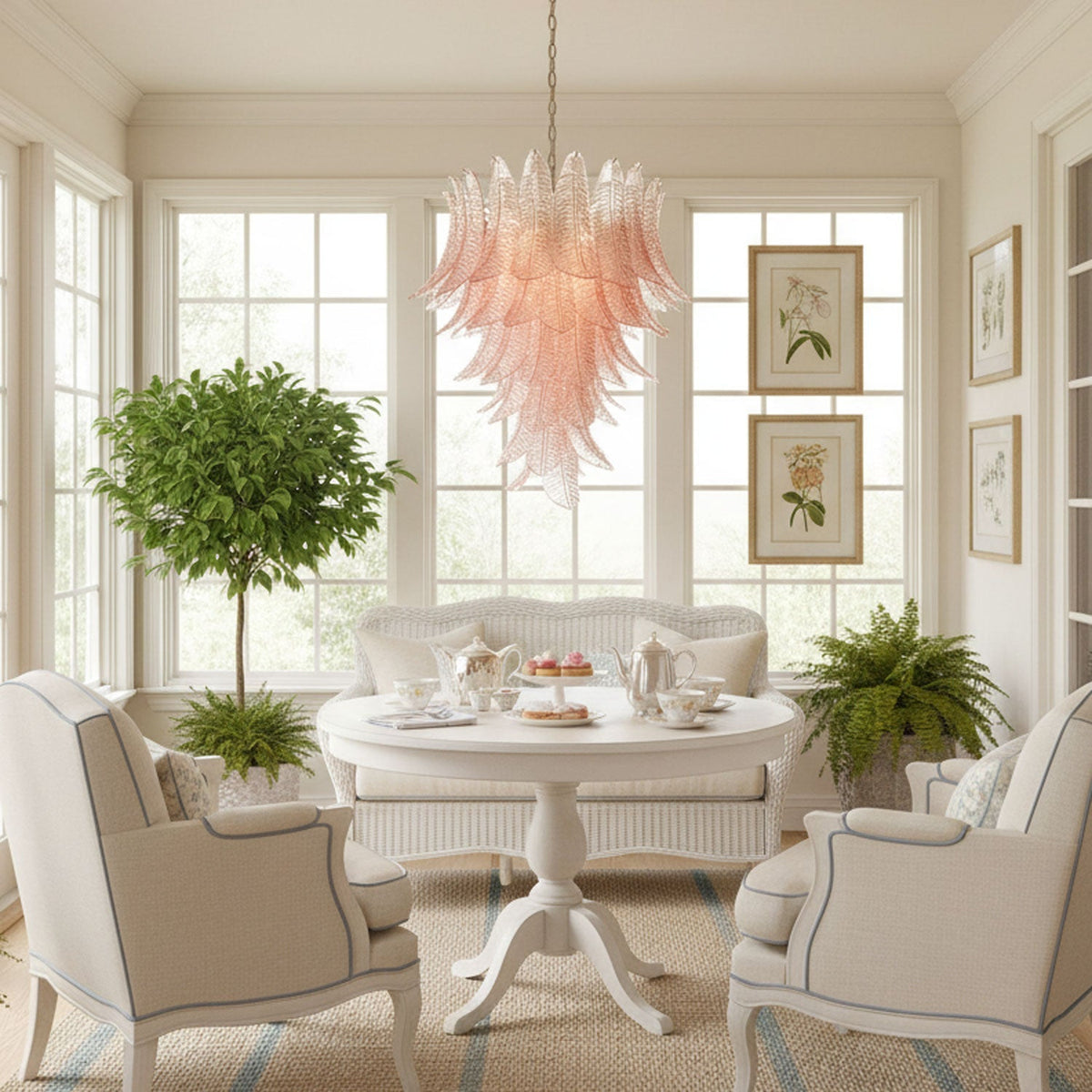 Rosalind Glass Chandelier – Ambient Illumination in Luxury Interior Setting View 3
